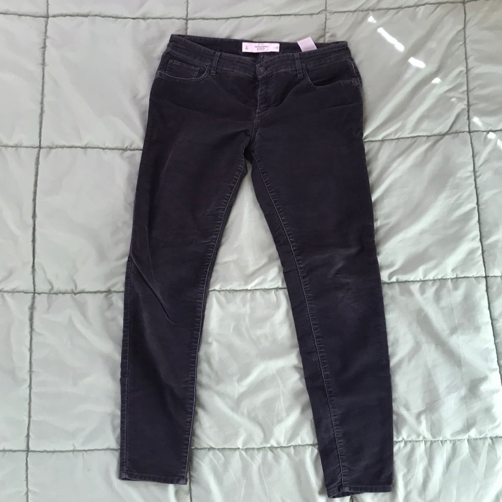 Abercrombie & Fitch charcoal Cords skinny low-rise